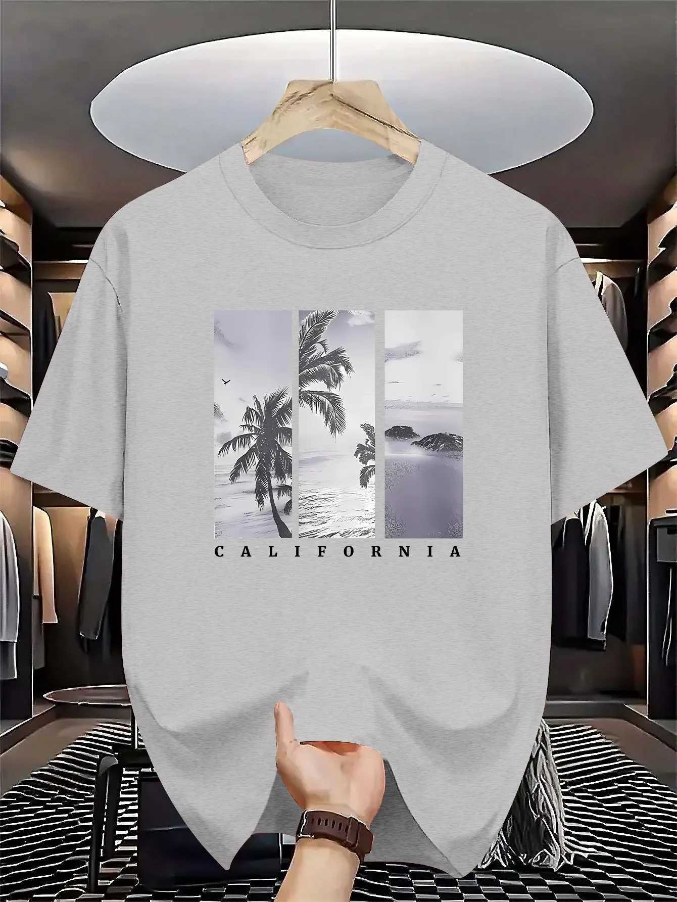 Men Casual Summer New Round-neck T-shirt - Fashionable and Elegant Versatile Retro Trend Suitable for Both Men and Women M260317