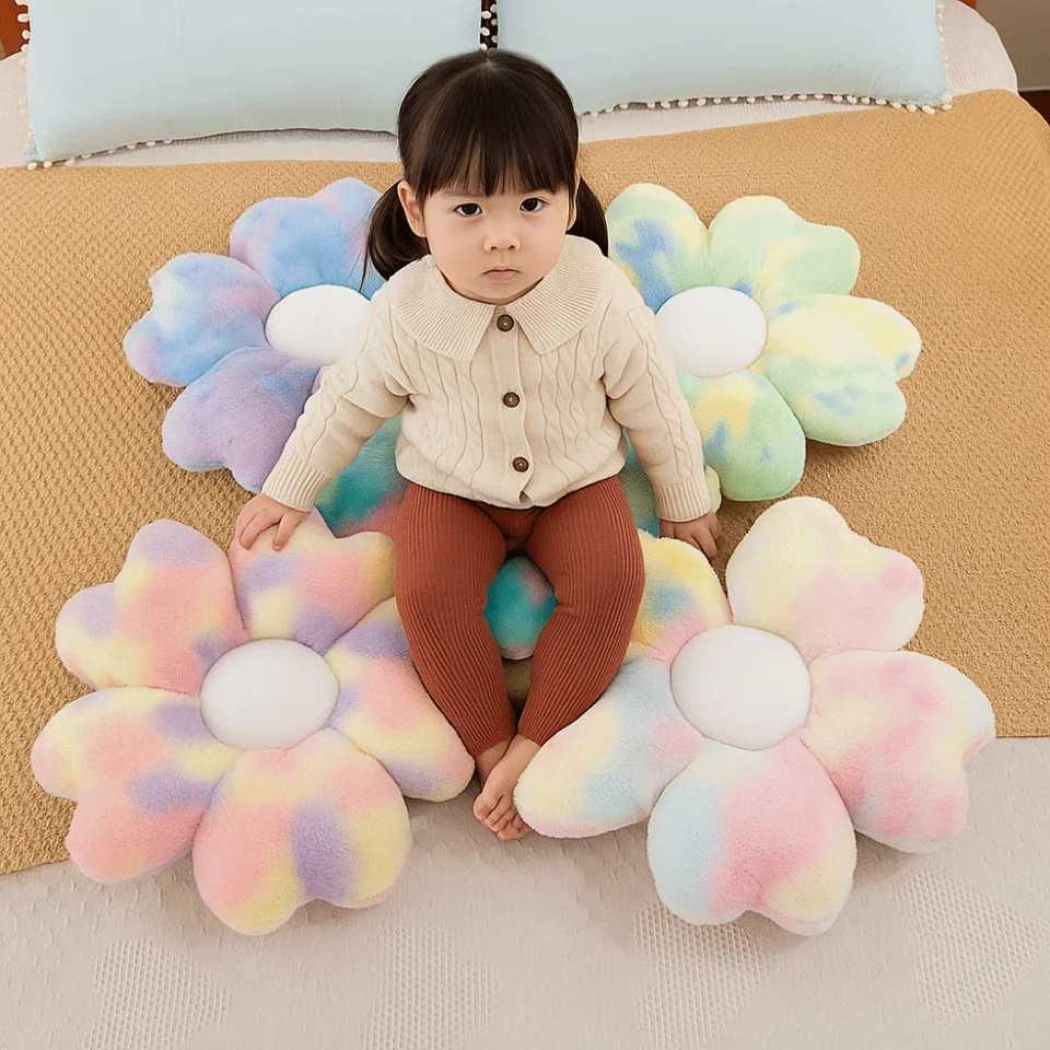 Sofa Cushions Colorful Flower Pillow Soft Fluffy Petals Seat Cushion Hip Protective Cherry Blossom Mat For Home Office Bedroom D260317