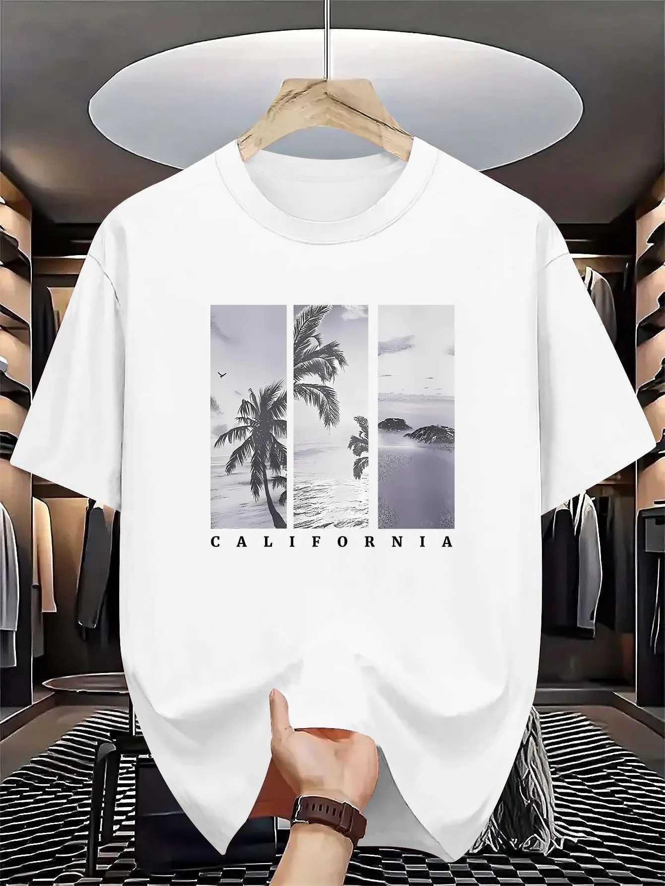 Men Casual Summer New Round-neck T-shirt - Fashionable and Elegant Versatile Retro Trend Suitable for Both Men and Women M260317