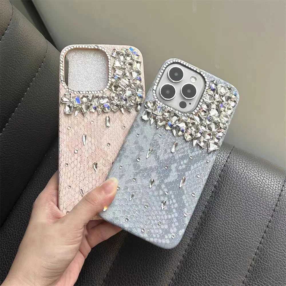 Luxury Glitter Snake Leather Diamond Crystal Phone Case Cover For iPhone 17 16 15 13 14 11 12 Pro Plus Max C260314
