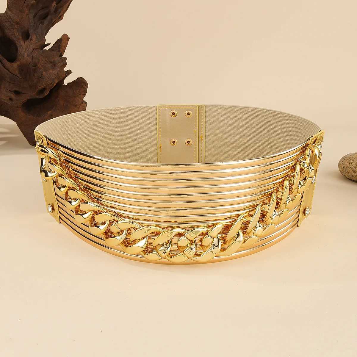 New Fashion Waist Jewelry Retro PU Leather Chain Elastic Waist Chain Belt For Women Skirt Accessories H260316 - view 4