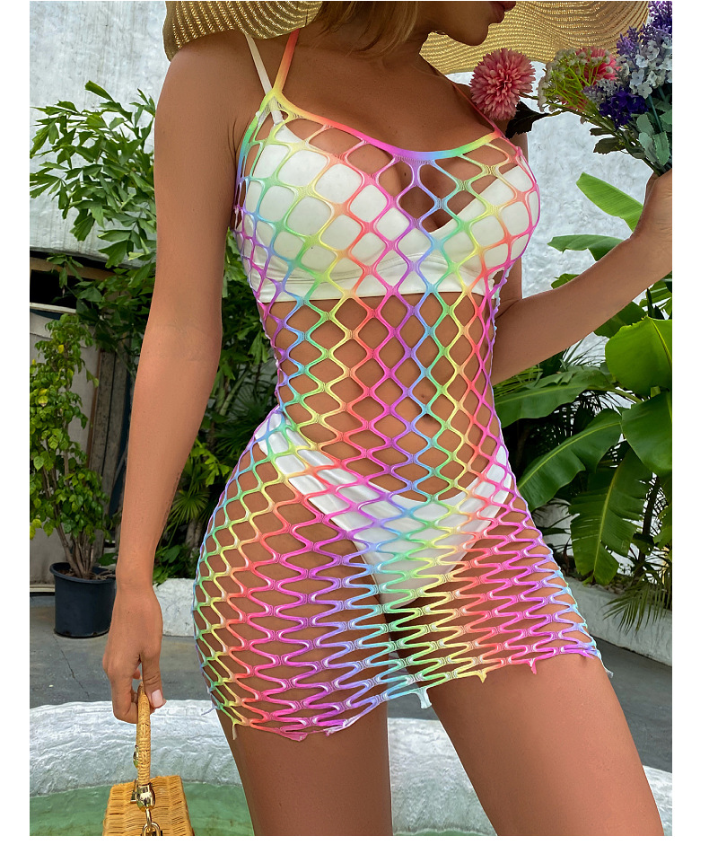 Women Sexy Lingerie Fishnet Cover Up For Valentine's Day Without Bikini Hollow Ut Bodycon Dress CT017