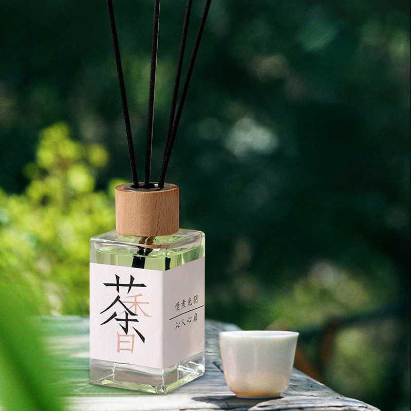 YXY 100ml Tea Fragrance Reed Diffuser Sets Oolong Jasmine White Tea Home Rattan Aromatherapy Set Reed Oil Glass Bottle Diffusers D260317