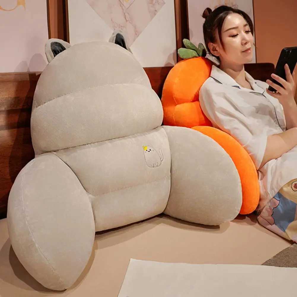 Bed Rest Reading Pillow With Arm Support Zipper Design Super Soft Fully Filled Backrest Support Sofa Couch Pillow Cushion D260317