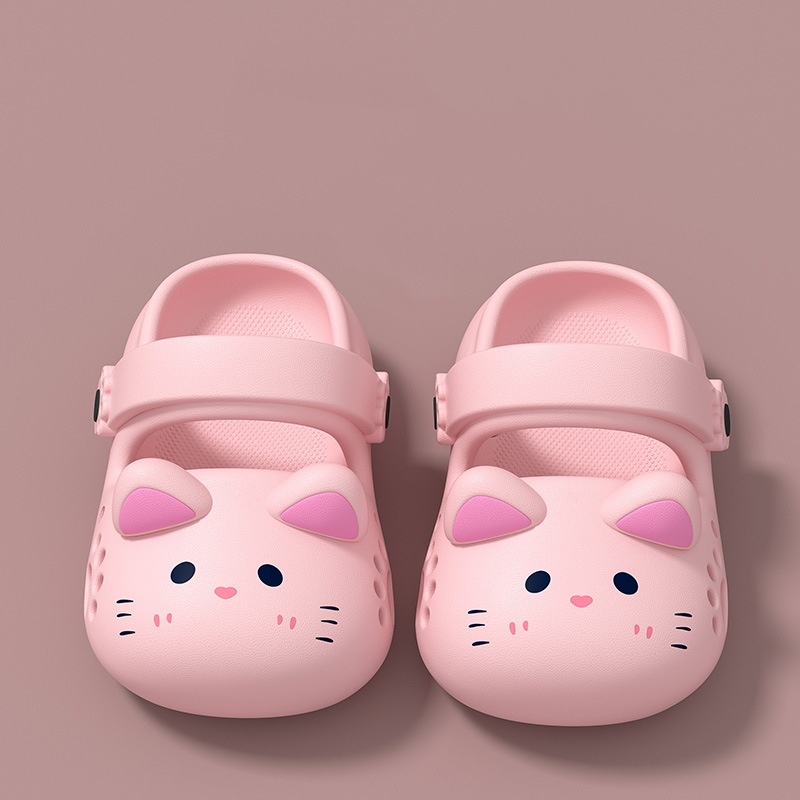 Kids Clogs Kawaii Cat Shoes Non-Slip Kids Shoes Soft EVA Slippers Lightweight Kids Clogs Pool Shower Slippers Indoor Outdoor Slippers Baby Girls Boys 
