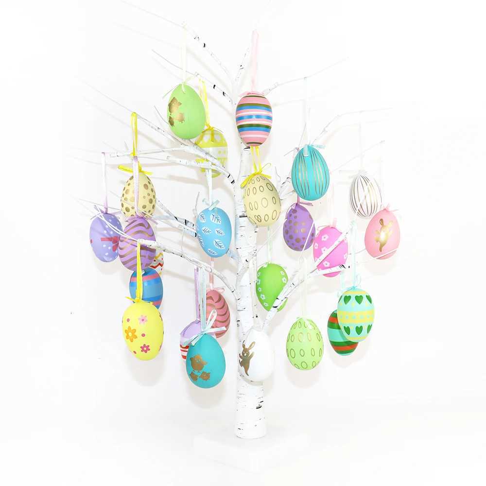 12pcs Colorful Easter Eggs Tree Pedant Hanging Ornament Happy Easter Party Supplies Easter Gift 2026 Easter Decorations For Home H260316