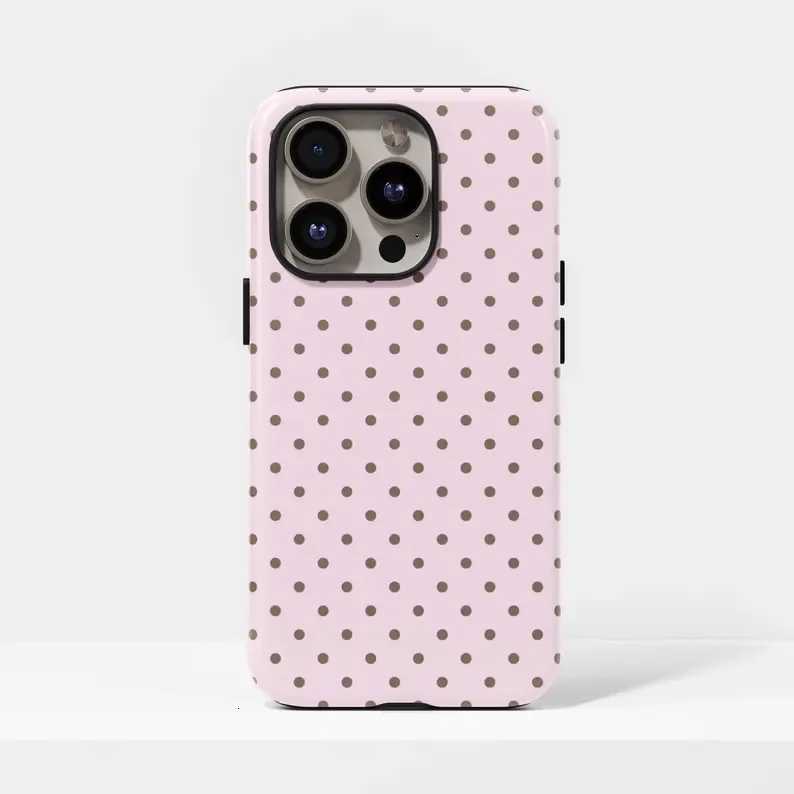 Cute Polka Dots Phone Case for IPhone 17 16e 16 15 14 13 12 11 X XS XR XSMAX 7 8 Air Pro Max Plus Luxury Double-layer Cover C260314