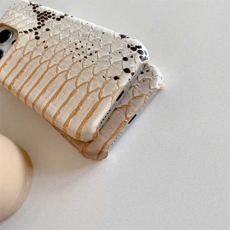 Luxury Leather Realistic Snake Skin Texture Phone Case for IPhone 16 15 Pro Max Plus 5G for Fashion PU Seismic Cover C260314