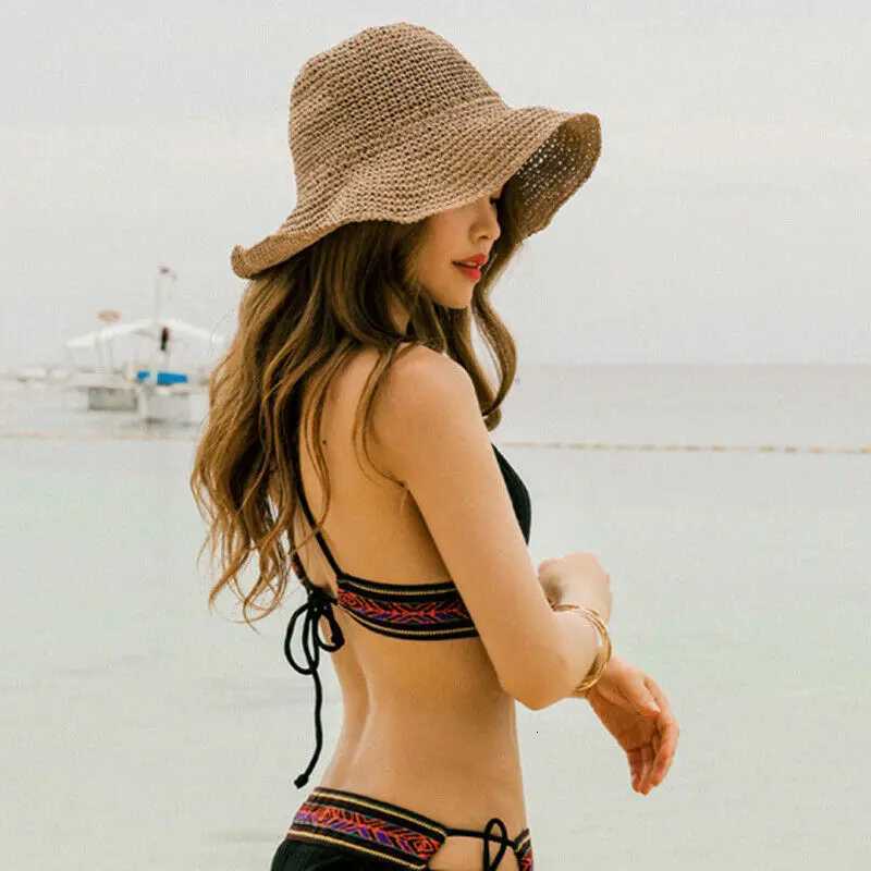 Summer Large Brim Foldable Straw Hat Floppy Wide Brim Sun Cap Bowknot Beach Foldable Hats New 2019 Hats for Women Hiking Caps H260317 - view 3