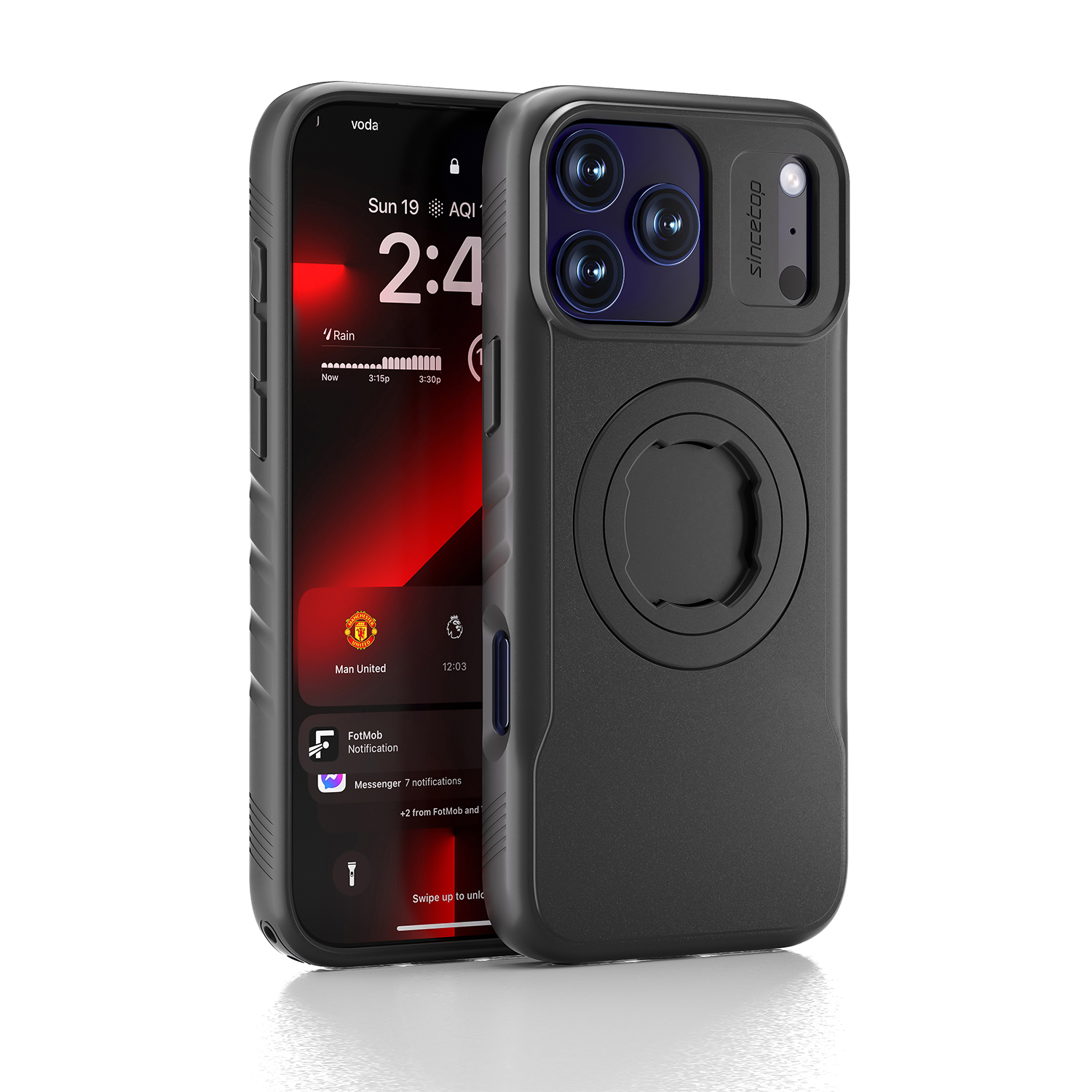 Bike Phone Case Compatible with iPhone 17 Pro Max, Quick-Release Lock for Motorcycle Mount, Slim Shockproof Cover, Black