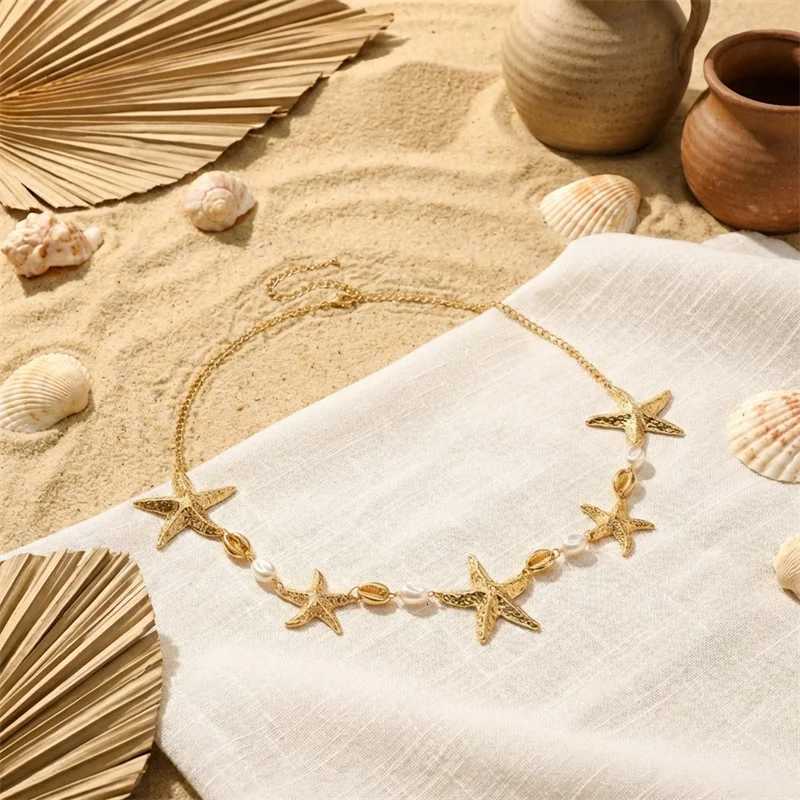 Bohemia Vacation Metal Starfish Turquoise Waist Chain for Women Summer Beach Bikini Belly Belt Party Body Jewelry Accessories H260316 - view 7