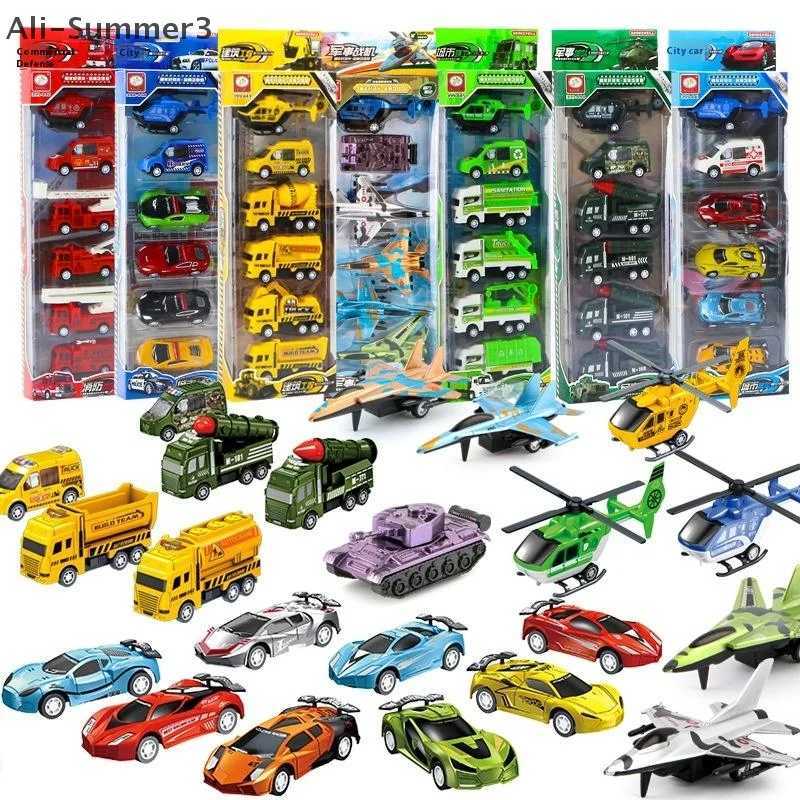 4/6Pcs Pull Back Engineering Vehicle Boys Toys Kids Toy Car Inertia Sanitation Truck Models For Children Ideal Gifts Y260316