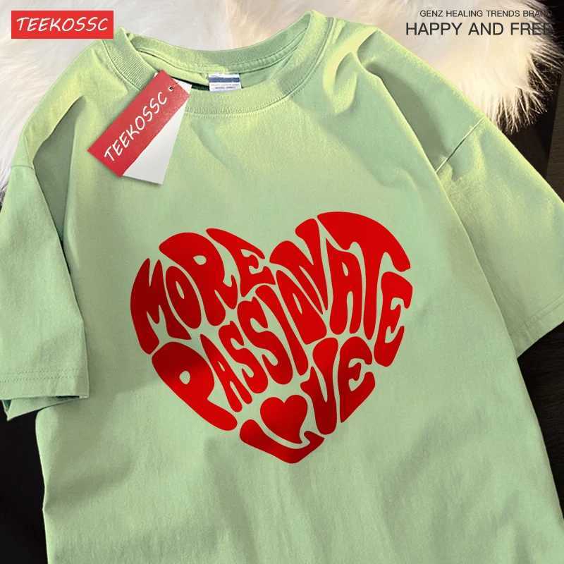 More Passionate Love Print Tshirt Men Women Casual Summer Tee Clothes Casual Sweat Pattern T Shirt Couple Hip Hop Cotton Tops M260317