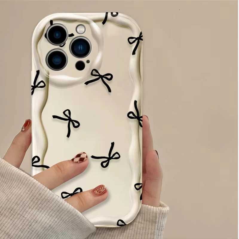Black Bowknot Phone Case for iPhone 17 Air 16 15 14 13 12 11 Pro Max Plus 16E XR XS X 7 8 Shockproof Silicone Back Cover C260314
