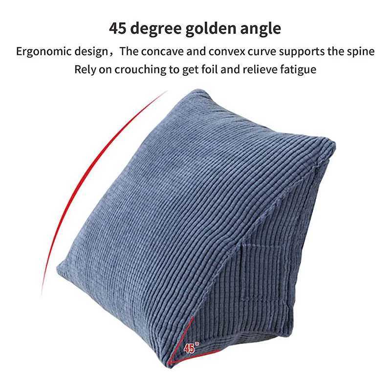 Triangular Backrest Cushion Corduroy Wedge Soft Reading Pillow Backrest Positioning Support Pillow Office Home Bed Sofa Chair D260317