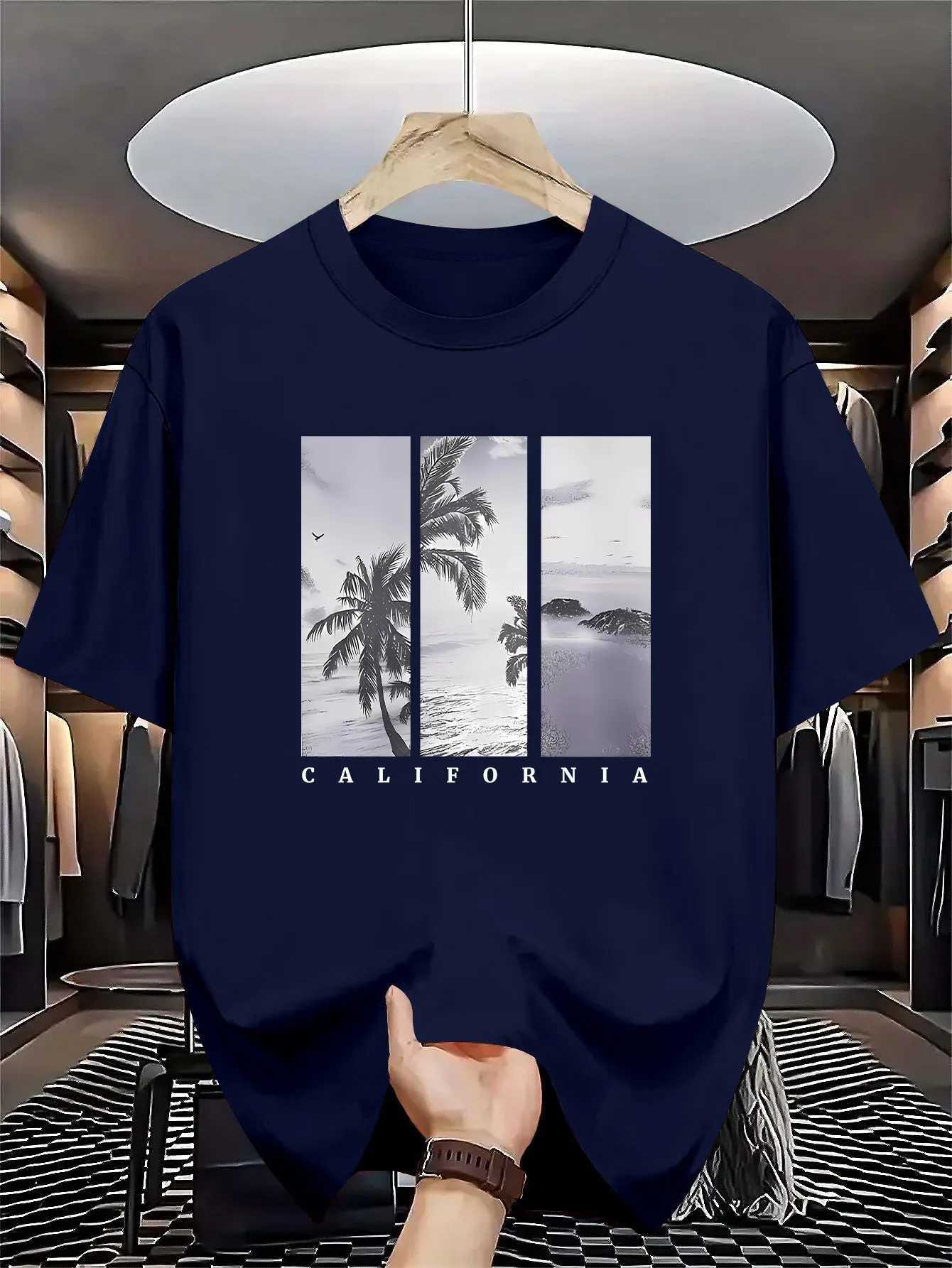 Men Casual Summer New Round-neck T-shirt - Fashionable and Elegant Versatile Retro Trend Suitable for Both Men and Women M260317