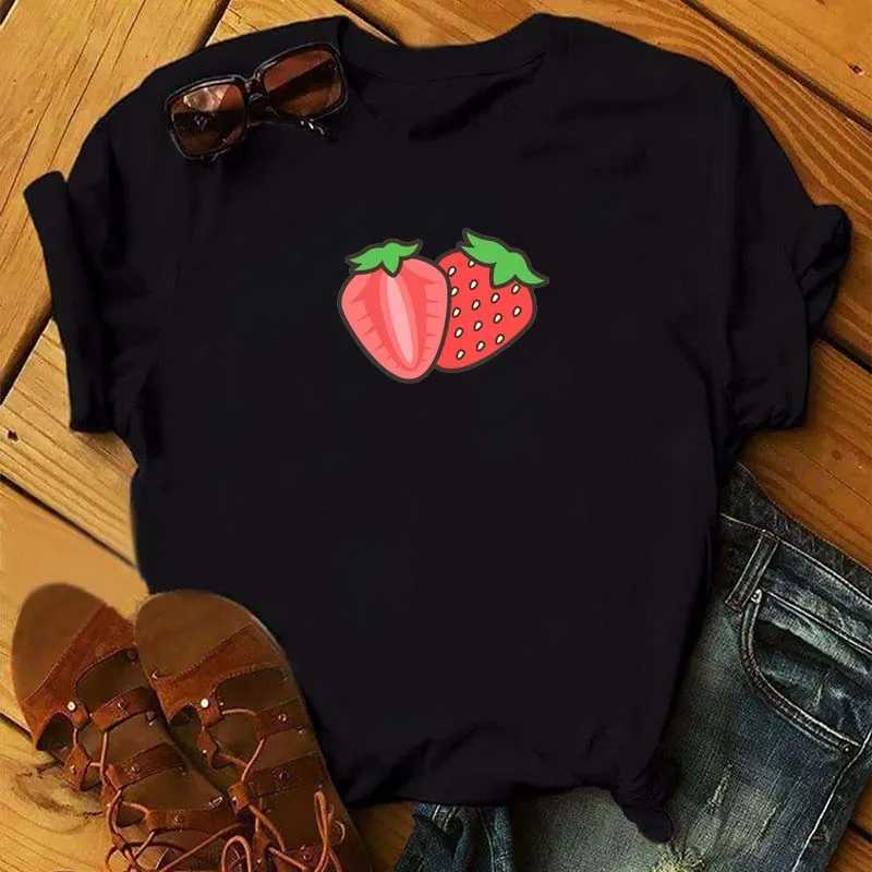 Maycaur Tee Women T-shirt Summer Short Sleeve Avocado Print Clothes Fashion Cartoon Fruit Graphic T Shirt Kawai Female Tops TEE M260317