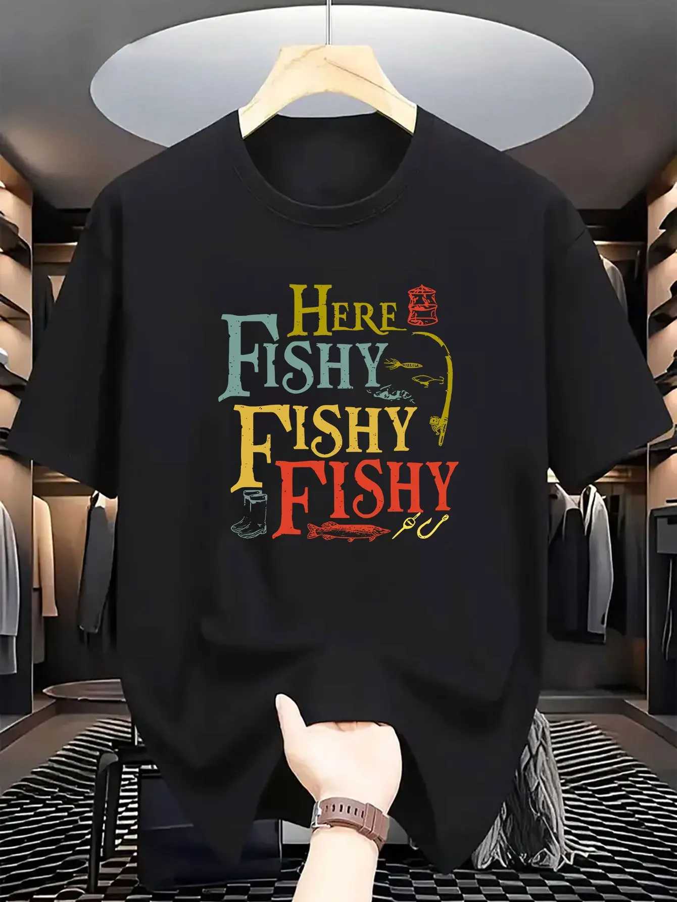 European-style Casual Summer Men T-shirt 100 Cotton Material Loose Fit Suitable Daily Outings Sports Wear Trendy Fashionable M260317