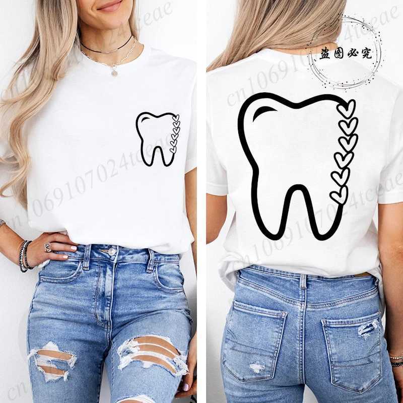 Women Dental Graphic T Shirt Clothes Funny Letter Print T-Shirts Short Sleeve Tee Shirts Summer Fashion Female T-Shirts Clothing M260317