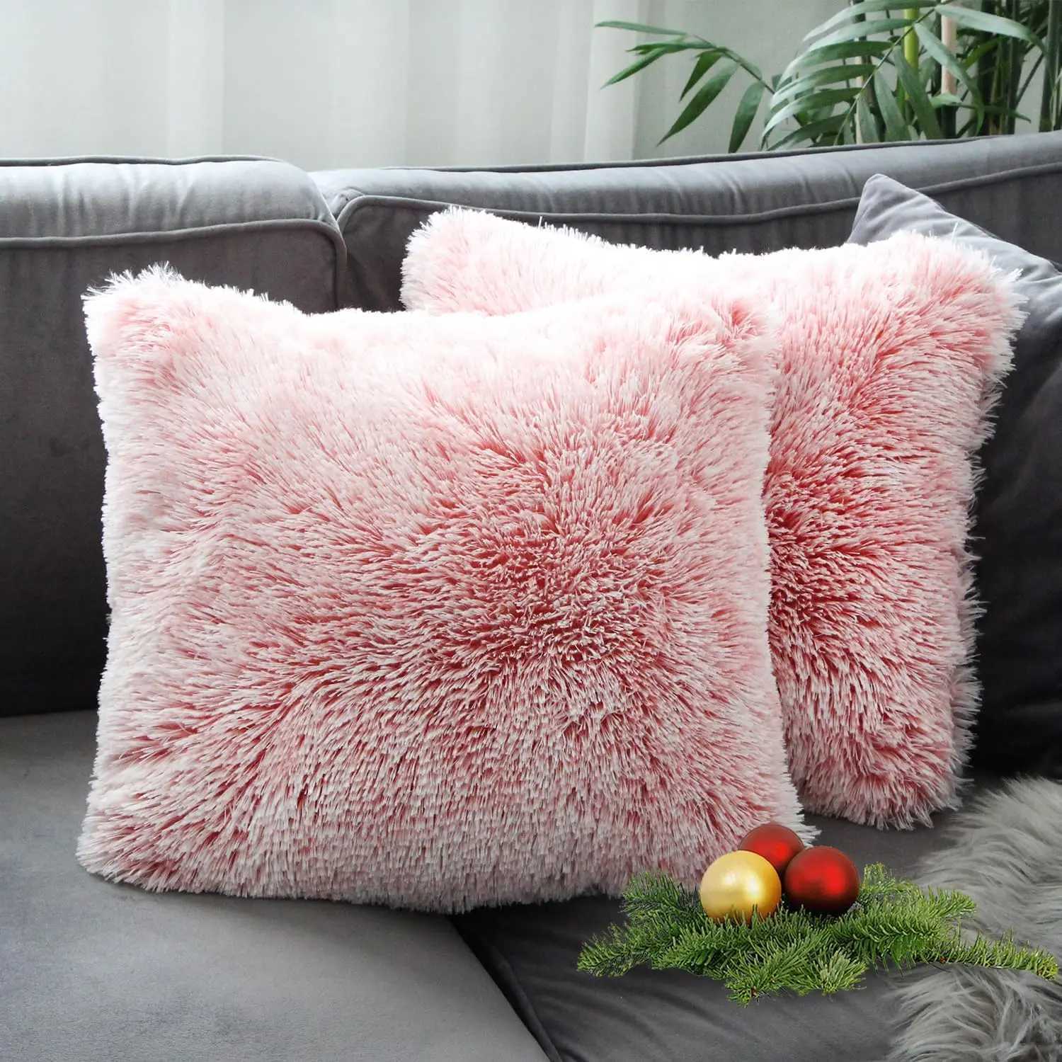 Luxury Faux Fur Throw Pillow Cover Super Soft Cushion Case for Sofa Bed Living Room Fluffy Cushion Cover 45x45 CM Home Decro D260317