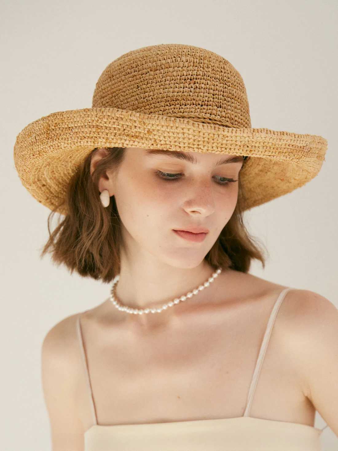 USPOP Extra Fine Raffia Straw Hat Summer Sun Hat for Women with Large Brim Handmade Rollable Straw Hat H260317 - view 3