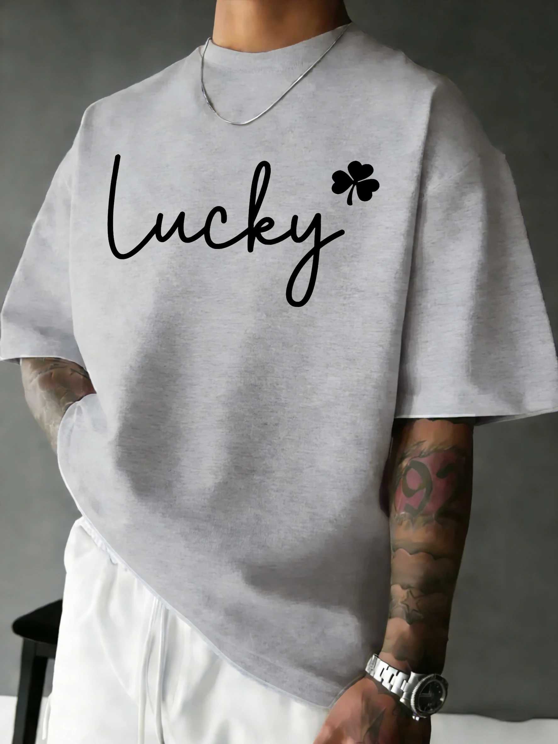 Scriptprinted Man O-Neck Office T-Shirt Casual Loose T Shirts Sport Cotton Streetwear Summer All-Match Male Short SLeeve M260317