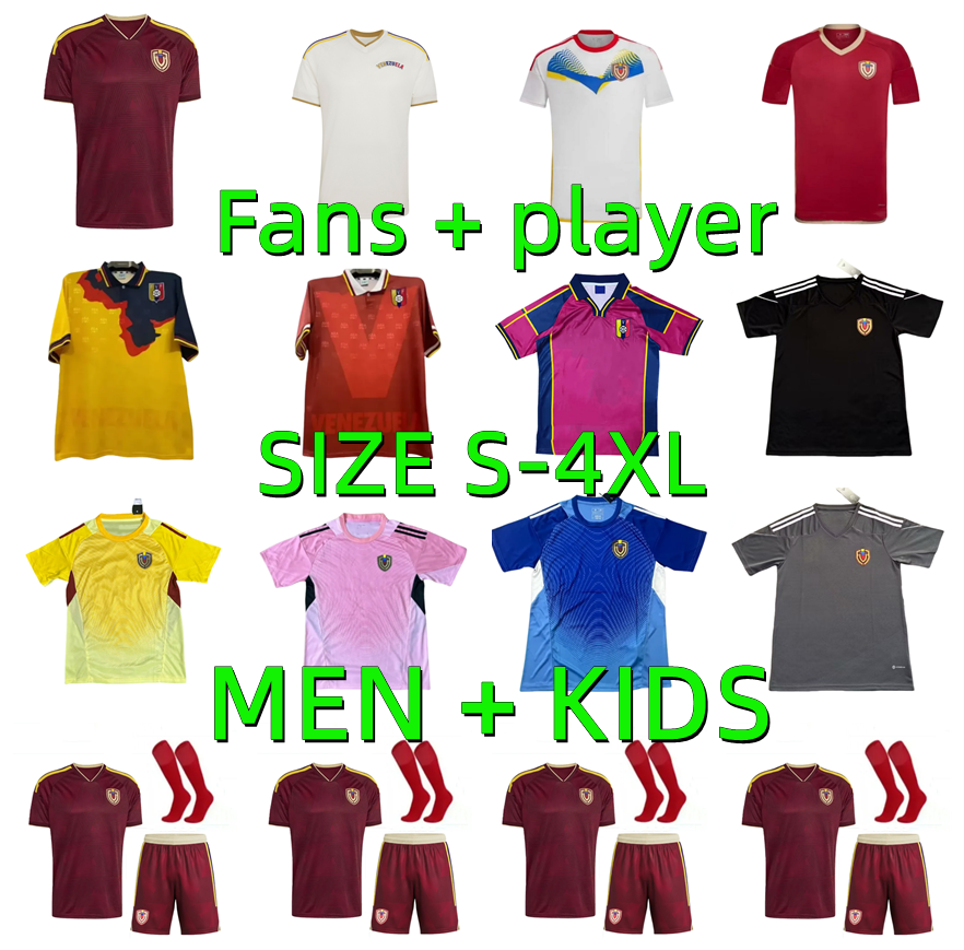 2026 2027 Venezuela Soccer Jerseys 98 00 retro national team SOTELDO SOSA RINCON CORDOVA CASSERES JA.MARTINEZ RONDON GONZALEZ 25 26 27 football shirt Men kids kits