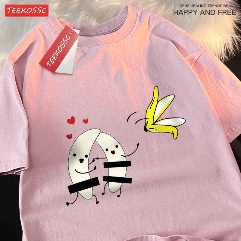 Remove Banana Peels Mens Women Tops Harajuku BreaTHable T-Shirts Casual Summer Short Sleeve Cotton Oversize Couple M260317
