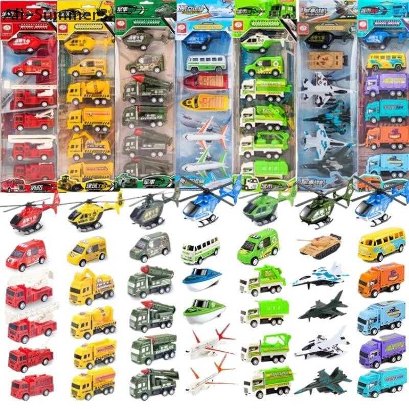 4/6Pcs Pull Back Engineering Vehicle Boys Toys Kids Toy Car Inertia Sanitation Truck Models For Children Ideal Gifts Y260316