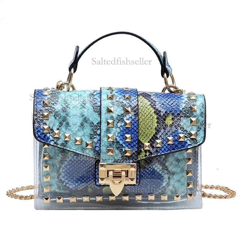 2026 Luxury Graffiti Transparent Jelly Bag Summer Fashion Korean Edition Instagram Internet Celebrity Chain Shoulder Crossbody Bag Women's Versat