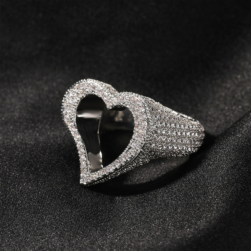 Silver Hollowed Out Heart Shaped Ring Symbolizing Eternal Love Suitable For Women s Daily Versatile Exquisite Jewelry A Romantic And Unique Gift