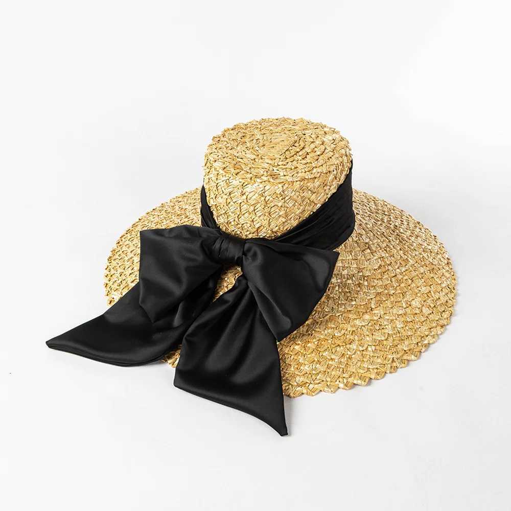 Spring Summer Fashion Hand-woven Petal Straw Hat with Big Brim and Big Bow for Ladies Beach Outdoor Sun Hat H260317 - view 3