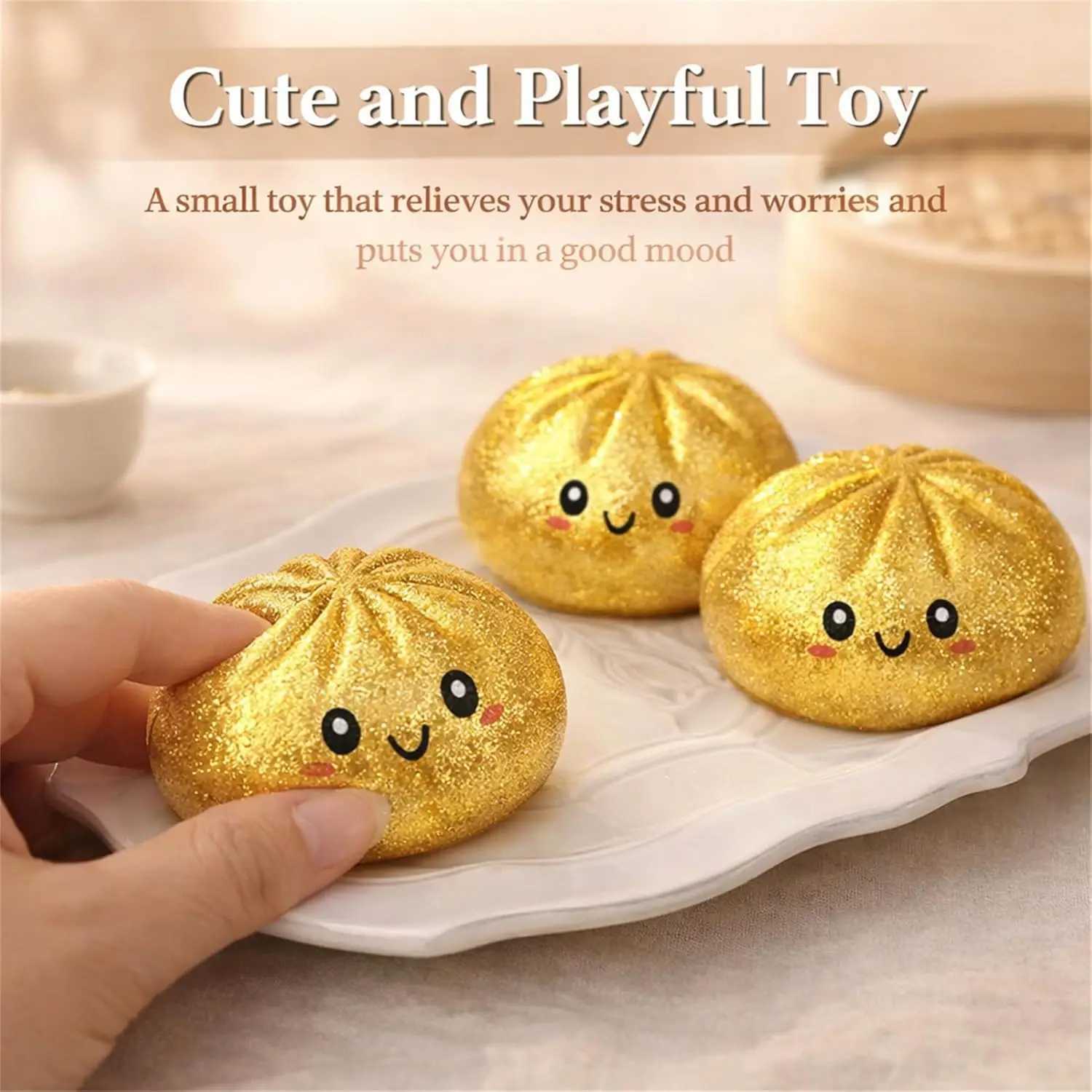 Glitter Dumpling Glitter Dumpling Squishy with Box Dumplings Sensory Squeeze Toy for Stress Relief Z260511
