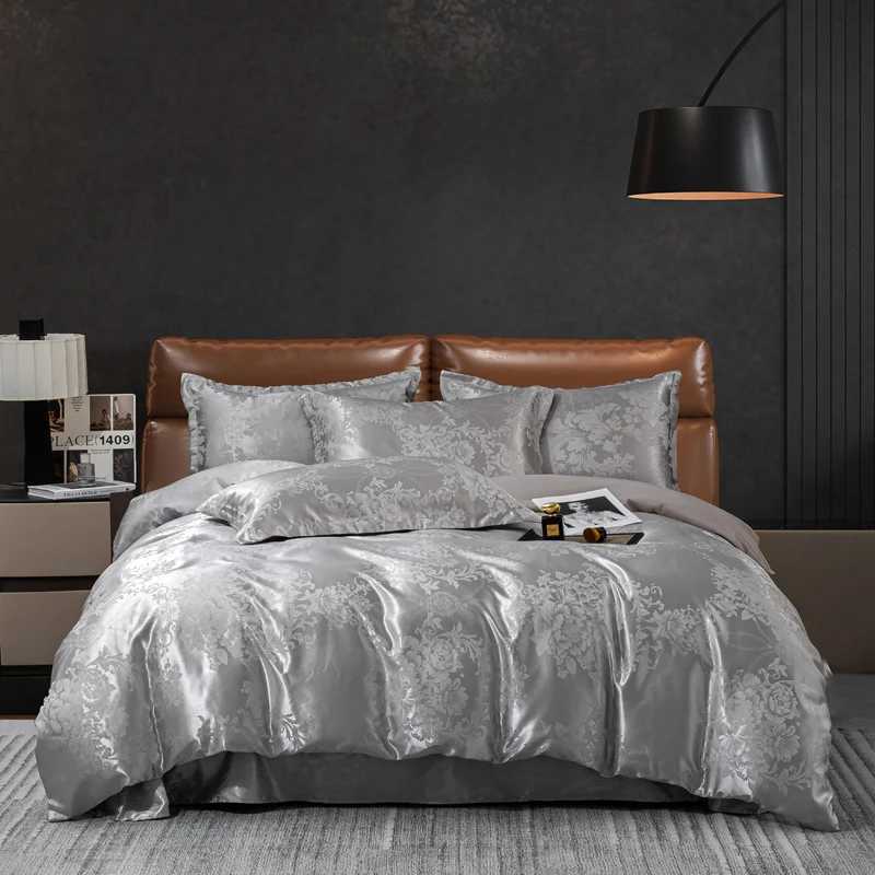 2025 new European light luxury jacquard four-piece set satin silk quilt cover bed sheet single double four-piece set D260317