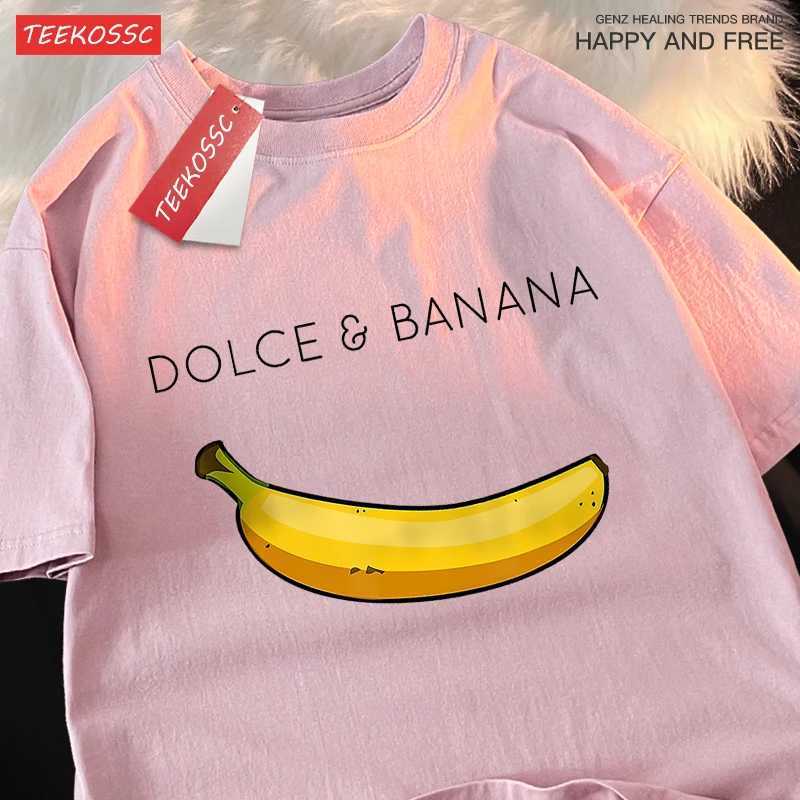 Interesting Yellow Banana Male Female T-Shirts Street Hip Hop T-Shirt Summer Cotton Tshirt Oversized Loose Short Sleeved Couple M260317