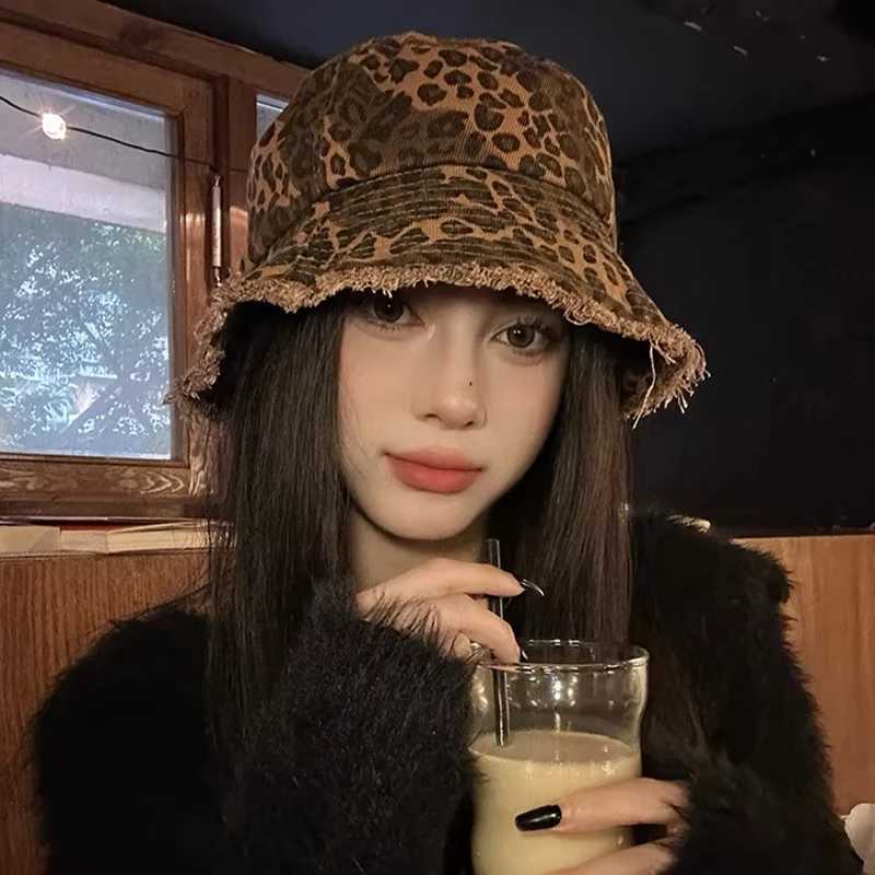Leopard print fisherman hat with large eaves for spring and summer suitable for men and women providing sun protection H260317 - view 3