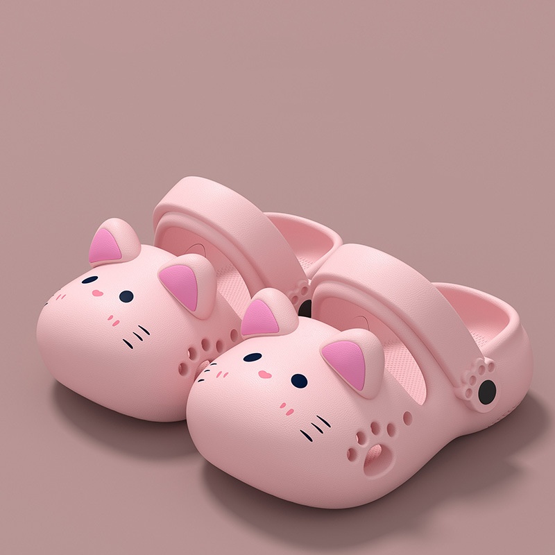 Kids Clogs Kawaii Cat Shoes Non-Slip Kids Shoes Soft EVA Slippers Lightweight Kids Clogs Pool Shower Slippers Indoor Outdoor Slippers Baby Girls Boys 