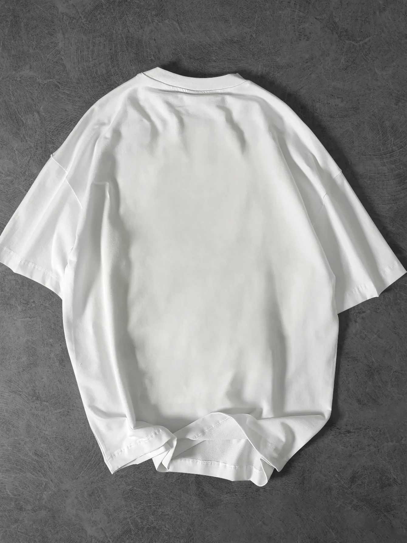 Summer Men Trendy American Street Style T-shirt Suitable Casual Outings Daily Wear Cat Pattern 100 Cotton Material Versatile M260317