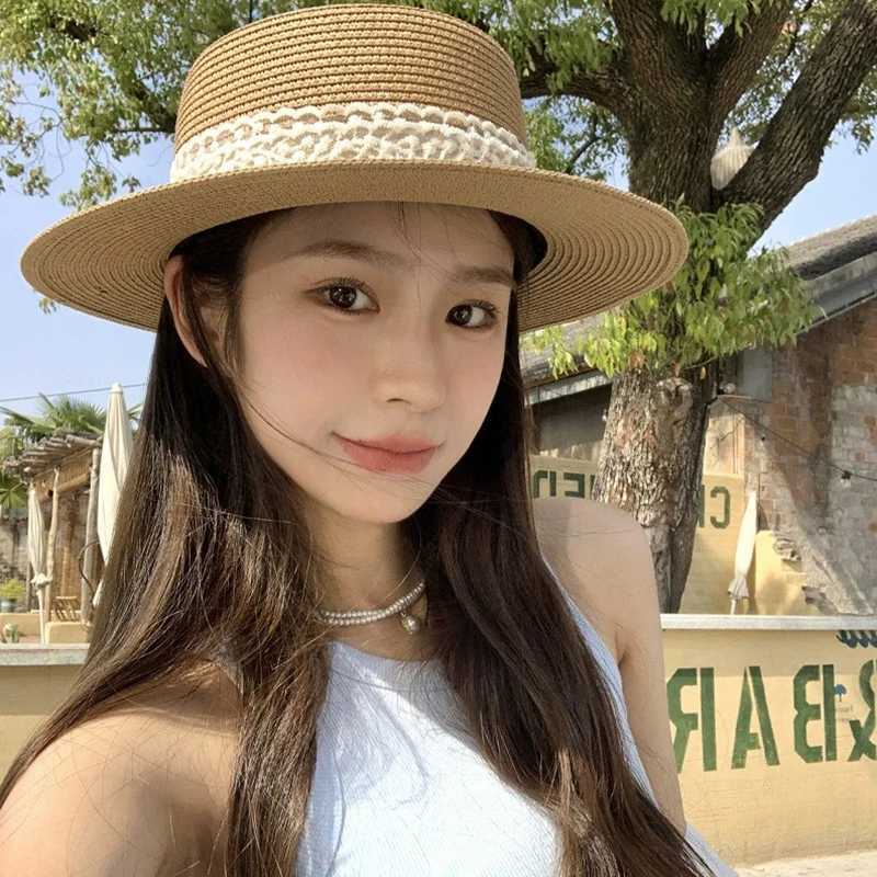 Summer Beach Straw Hat For Women Lace Bow Wide Brim Sun Protection Hat Travel Fashion Vacation Sunscreen Cap Mountaineering Hat H260317 - view 5