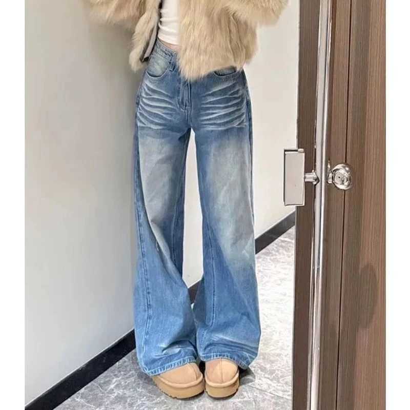 Female Comfortable Loose High Waist Jeans Women Fashion Straight Leg Pants Hot Sale s Chic Leisure Denim Trousers M260317