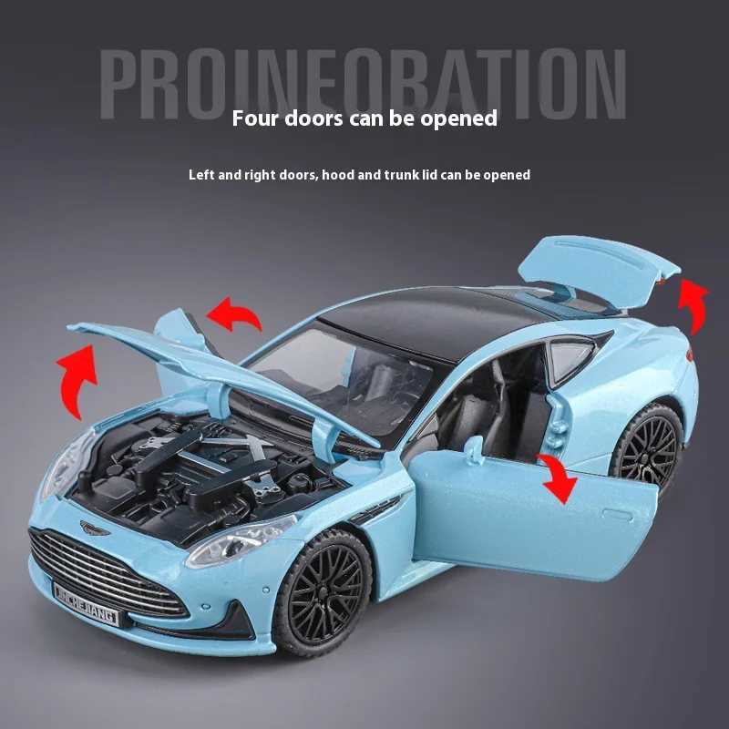 132 Aston Martin DB12 GT Super Sports Car Alloy Diecast Metal Model Car Sound Light Holiday Gift With Kid Childrens Toy Car D260317