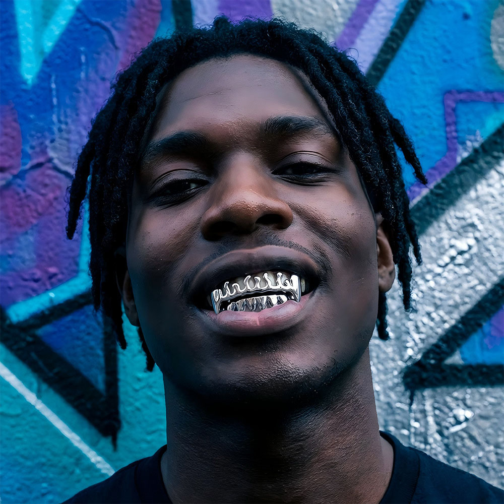 Hip Hop Rapper Jewelry Grillz Gold-plated Braces Upper Row Braces for Men High-quality Copper Material Body Jewelry with Box