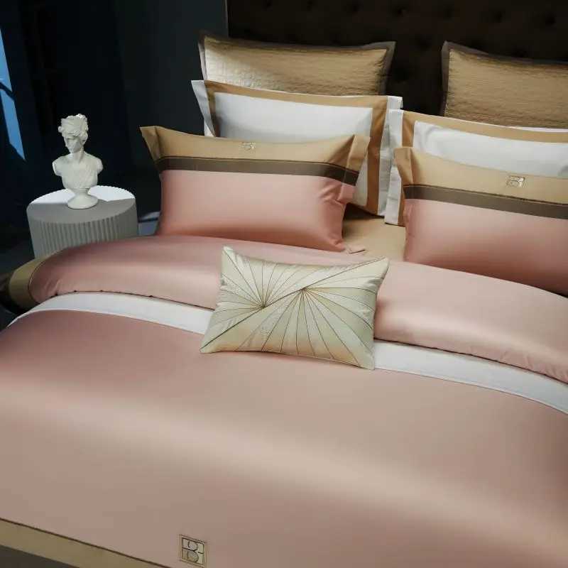 Luxury Embroidery Bedding Set 1000TC Egyptian Cotton Soft Silky Duvet Cover Bed Sheet Pillowcases Hotel Style 4 Pcs D260317