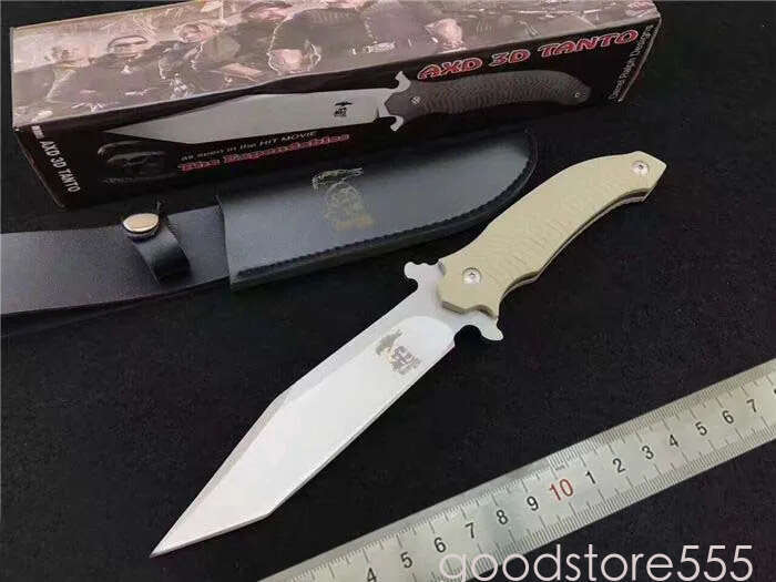 Wild couteau fixed blade knife boar version Darrel Ralph AXD 3D TANTO Fixed Blade knife The Expendables pocket knife 5cr13mov blade G10 handle tactica