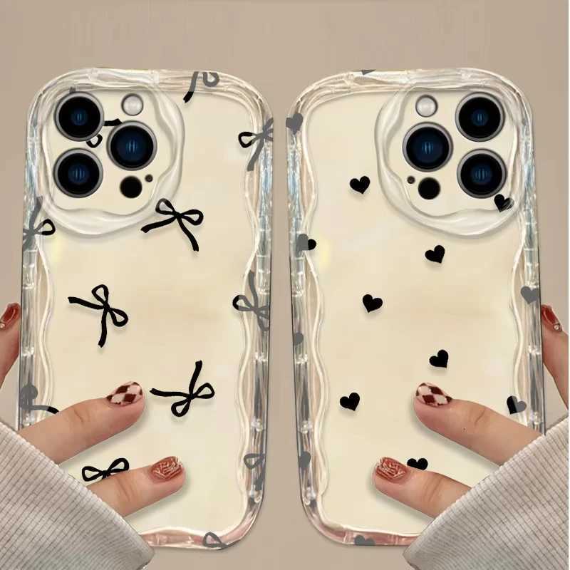 Black Bowknot Phone Case for iPhone 17 Air 16 15 14 13 12 11 Pro Max Plus 16E XR XS X 7 8 Shockproof Silicone Back Cover C260314