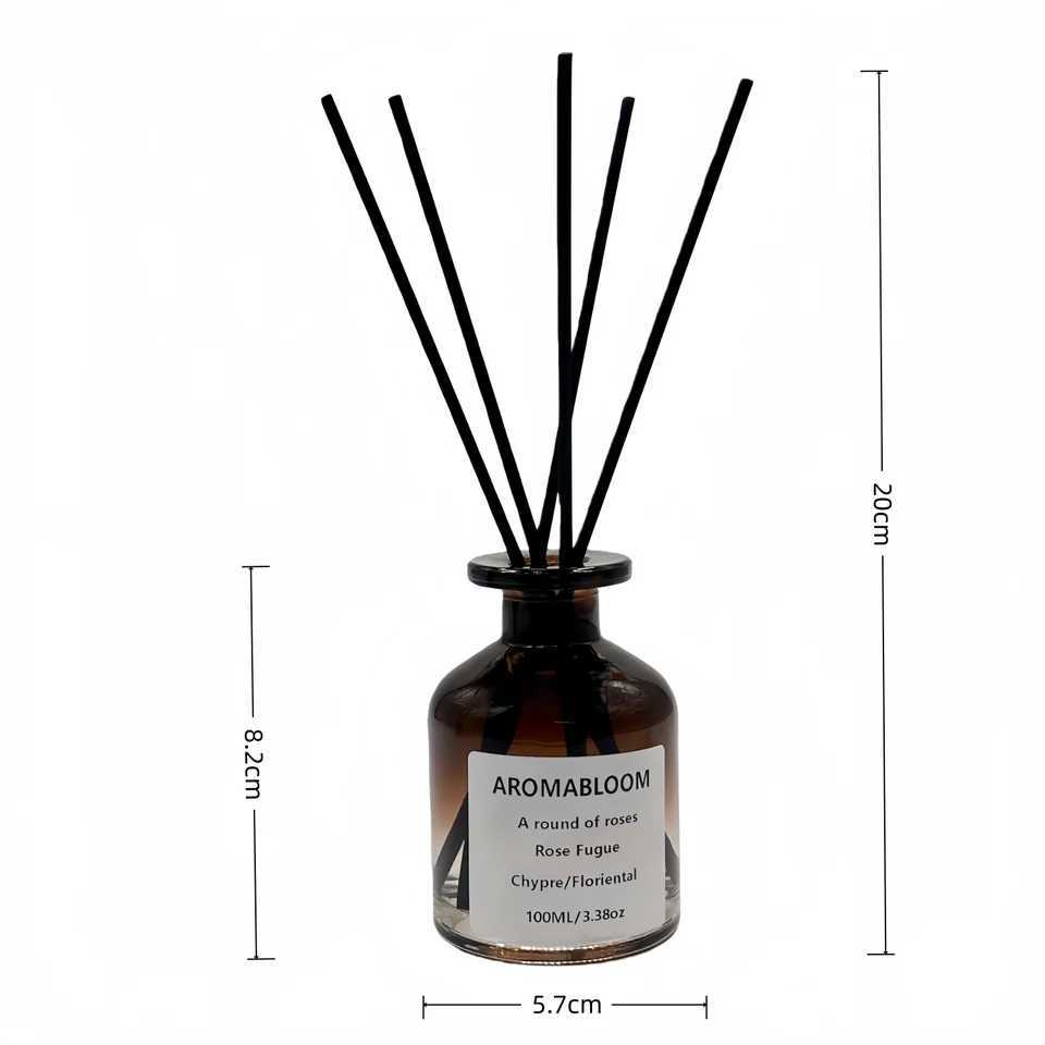 Reed Diffuser Set Gradient Color Glass Fragrance Bottle with Diffuser Sticks Beautiful Home Decoration for Aromatherapy in Living Room and Bedroom 5 P