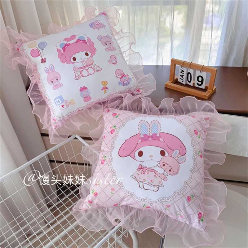 Kawaii My Melody Sweet Piano Back Cushion Cartoon Throw Pillow Sofa Bedroom Home Decor Cuddly Cushion Washable D260317