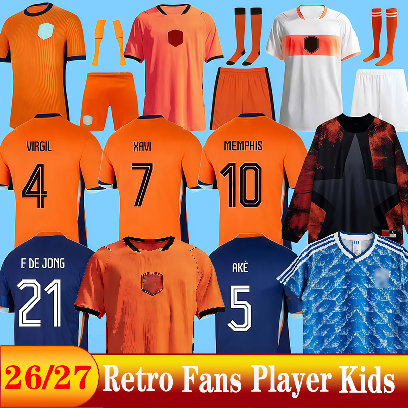26 27 Netherlands Dutch jersey Holland world cup 2026 retro Soccer Jersey Bergkamp ROBBEN vintage National Team football tops Shirt Kids Kit MEMPHIS GAKPO 26 27