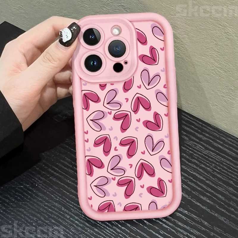 Cute Colorf Love Silicone Phone Case For iPhone 11 12 13 14 15 16 Pro Max XS X XR 7 8 Plus 16E Soft Cover C260314