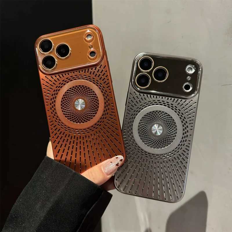 For Luxury Heat Dissipation Magnetic Phone Case For iPhone 12 13 14 15 16 Plus 17 Air PC Bumper Lens On 16 Pro Max Cover C260314
